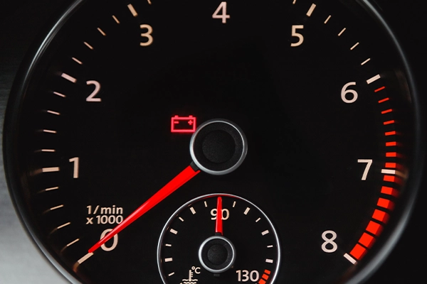 Active battery warning light on dash